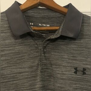 Under Armour Men’s The Performance Polo Loose Fit Golf Polo XL Dark Gray Heather
